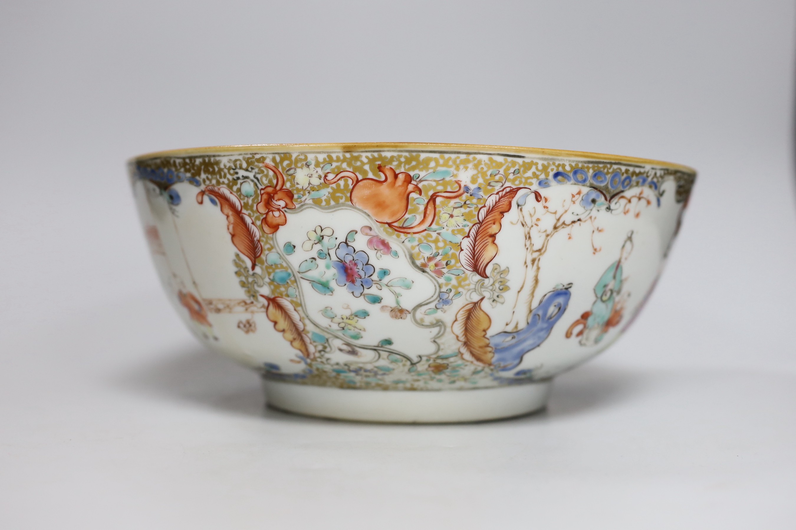A Chinese famille rose ‘Mandarin’ bowl, Qianlong period, 26cm diameter